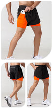 Load image into Gallery viewer, Men's Running Shorts Quick-drying Fitness Black Double Layer Shorts Men New Sport Workout Training Bodybuilding Short Pants

