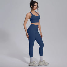 Load image into Gallery viewer, New Yoga Set for Woman Summer Gym Sports Running Bra Top Breathable Peach Buttocks Women Leggings Solid Color Yoga Set
