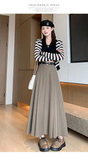 Load image into Gallery viewer, Elegant Skirts for Women Korean Style Long Skirt Female Black Pleated Midi Skirt Women's Clothing Office Lady Skirts Outfits New
