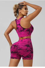 Load image into Gallery viewer, Women Seamless Tie Dye Yoga Set Quick Dry Sports Bra Shorts Lightweight Breathable Workout Outfit
