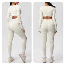 Load image into Gallery viewer, Yoga Gym Set Women Sports Impact Longline Strappy Top Fitness Overalls Sets Womens 2 Piece Sportswear Woman Gym Leggings Solid
