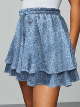 Load image into Gallery viewer, Boho Floral Mini Skirt with Ruffle Hem
