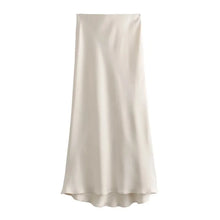 Load image into Gallery viewer, Elegant Satin Office Midi Skirt
