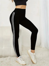Load image into Gallery viewer, Women's High-waist Slimming Leggings Side Stripe Pattern Breathable Yoga Pants Sportswear Athletic Apparel
