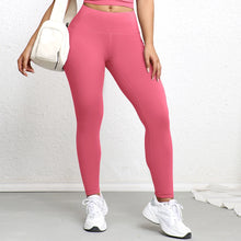 Load image into Gallery viewer, Women Leggings with Double Pockets Solid Color High Waist Butt Lifting Workout Tights Slim Elastic Pants Casual Wear
