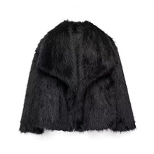 Load image into Gallery viewer, HH 2024 Women 's Vintage Soild Faux Fur Coat Turn-down Collar Long Sleeve Warm Plush Wool Coats Lady Winter Autumn Outwear
