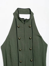 Load image into Gallery viewer, Women's Top 2026 Summer Elegant Fashion Silky Vacation Halter Neck Backless Sexy Unique Army Green Beach Style Party Women's Top
