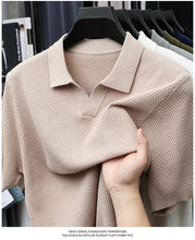 Load image into Gallery viewer, 100% Cotton Short-sleeved POLO Shirt Men's Lapel Knitted T-shirt High-end Casual Bottoming Versatile Men's Short-sleeved Men's T
