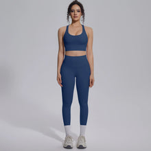 Load image into Gallery viewer, New Yoga Set for Woman Summer Gym Sports Running Bra Top Breathable Peach Buttocks Women Leggings Solid Color Yoga Set
