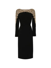 Load image into Gallery viewer, Elegant Beaded Straight Midi Dress
