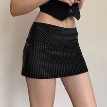 Load image into Gallery viewer, Women Low Waist Skirts Stripes A-line High Waist Skirt for Women Hips Spliced Short Skirt Ladies Bodycon Layered Mini Bottoms
