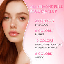 Load image into Gallery viewer, 5 Layers All In One Makeup Book Palette,48 Eyeshadow+6 Blush+Contour Highlight Brow Pomade+6 Lipstick Full Face Makeup Kit
