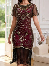 Load image into Gallery viewer, Women's Flapper Dresses 1920s for Women Great Gatsby Sequin Fringed Roaring 20s Cocktail Dress
