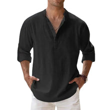 Load image into Gallery viewer, New Cotton Linen Shirts for Men Casual Shirts Lightweight Long Sleeve Henley Beach Shirts Hawaiian T Shirts for Men Streetwear
