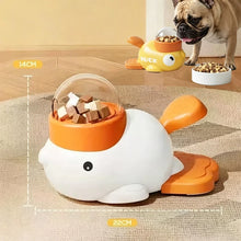 Load image into Gallery viewer, Dog 2-in-1 Interactive Toy Pet Automatic Food Treat Dispenser Cartoon Duck Design Slow Food Pet Snack Feeder for Dog Training
