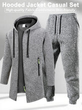 Load image into Gallery viewer, Men's Winter Casual Tracksuit Warm Zip-up Hoodie Jacket Sweatpants Set Daily Sports Jogging Suit Regular Fit Outdoor Sport Suit
