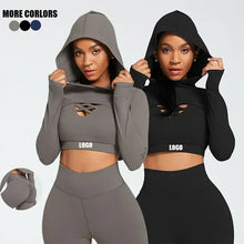 Load image into Gallery viewer, Ensemble Female 3 Pieces Yoga Set Gym Workout Clothes for Women Sport Long Sleeve Hoodie Sweater Active Wear Sport Set Tracksuit
