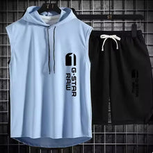 Load image into Gallery viewer, Men's track suit summer sportswear two-piece t-shirt shorts brand tracksuit jogging men's sports suit fitness clothes exercise
