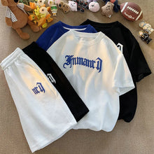 Load image into Gallery viewer, Printed Streetwear Tracksuit Men Summer Waffle Sets Casual Trendy Sportswear Short Sleeve T-Shirt Sports Breathable Shorts
