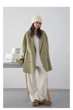 Load image into Gallery viewer, CHIC VEN Women's Woolen Coats Loose Casual Double Breasted Retro Double-sided Jacket Office Lady Outerwear Autumn Winter 2026
