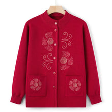 Load image into Gallery viewer, Women Winter Coats Vintage Printed Knitted Cardigan Sweater Female Jacket Spring Autumn Outerwears Top Wool Knitwear Coat
