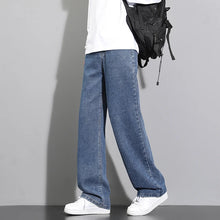 Load image into Gallery viewer, 2026 New Korean Men's Casual Long Jeans Classic Man Straight Denim Wide-leg Pants Solid Color Light Blue Grey Black
