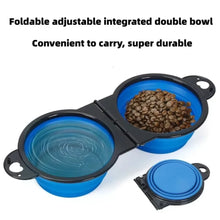 Load image into Gallery viewer, 1-piece 2-in-1 Foldable Dual Bowl Feeding Bowl Portable Outdoor Travel Dog Cat Drinking Bowl Pet Supplies Outdoor Feeding Water
