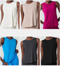 Load image into Gallery viewer, Yoga Sport Top Women Gym T Shirt Workout Clothing Wear Loose Cover Hip Shirt Quick Dry Vest Cropped Blouse Cool Tank Tops
