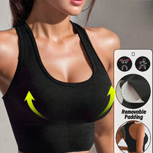 Load image into Gallery viewer, Sports Bras Workout Training Brassiere Seamless Removable Padding Bralette Summer Gym Crop Tops Outdoor Casual
