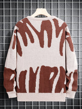 Load image into Gallery viewer, Geometric Knit Contrast Pullover Sweater
