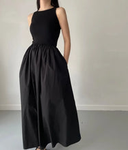 Load image into Gallery viewer, Female Fashion Style Dress New Summer Simple Elegant Black Long Dresses For Women Round Neck Sleeveless High Waist Temperament
