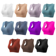 Load image into Gallery viewer, Women's Sleeveless Sports Bra Navel-Leaking with A Chest Pad  Highly Elastic Vest Sexy Stretchy Breathable Bra
