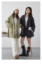 Load image into Gallery viewer, CHIC VEN Women's Woolen Coats Loose Casual Double Breasted Retro Double-sided Jacket Office Lady Outerwear Autumn Winter 2026
