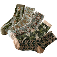 Load image into Gallery viewer, Vintage Jacquard Mid Calf Socks
