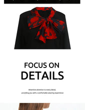 Load image into Gallery viewer, Women's Tops Long Sleeved Vintage Fashion Female Top T-Shirt Silk Scarf Bow Design Casual New Top Retro Office Ladies T-Shirt
