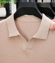 Load image into Gallery viewer, 100% Cotton Short-sleeved POLO Shirt Men's Lapel Knitted T-shirt High-end Casual Bottoming Versatile Men's Short-sleeved Men's T

