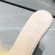 Load image into Gallery viewer, Summer New High Heels Sexy Slippers with Fine Heel Design and Hairy Decoration Cool Slippers with Daily Pointed Points Luxury
