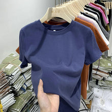 Load image into Gallery viewer, Women T Shirt Girls T-Shirt Woman Clothes Tops Cotton Tshirt Female Short Sleeve Spring Tee Sexy Y2k Top White
