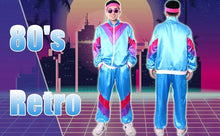 Load image into Gallery viewer, Tracksuit Costumes for Men 90s Hip Hop Shell Suit Costume Mens 80s Retro Tracksuit Jacket Disco Costume Windbreaker and Pants
