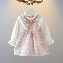 Load image into Gallery viewer, Cute Bow Plaid Baby Dress
