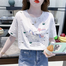 Load image into Gallery viewer, Embroidered Cartoon Summer Casual Tee
