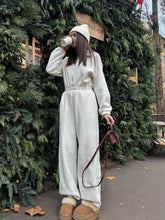 Load image into Gallery viewer, Jumpsuit Women 2026 New Fashionable Long Sleeved Jumpsuit for Women's Casual Half Open Collar Elastic Waist Jumpsuit

