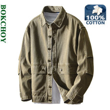 Load image into Gallery viewer, Vintage Cotton Cargo Shirt Jacket
