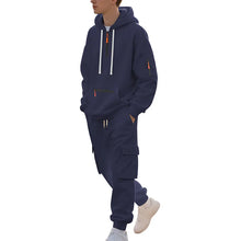 Load image into Gallery viewer, Men's Heavyweight Fleece-Lined Casual Tracksuit Set for Winter - Loose-Fit, Half-Zip, 2-Piece Workwear Style
