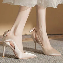 Load image into Gallery viewer, Wedding Heels Women Luxury Brand Design String Bead Pearls High Heels Ladies Sexy Elegant Pointed Toe White Black Pumps
