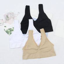 Load image into Gallery viewer, 3 Pack Women Sports Bra Wirefree Yoga Bras Tank Top High Intensity Push Up Three Color Solid Color Elastic Sports Bra

