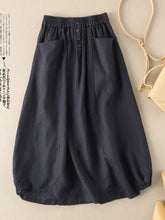 Load image into Gallery viewer, Women's Skirt Cotton Linen Casual Straight Skirts Woman Fashion 2026 Summer Loose Solid Color Button Long Skirts for Women
