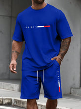 Load image into Gallery viewer, Men's Tracksuit 2 Piece O-neck Short Sleeve Shirt Shorts Set Men's Running Suit Plus Size T Shirts Man Clothing Summer T-shirt
