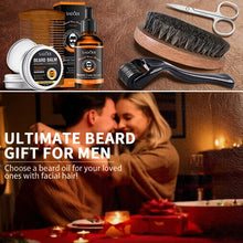 Load image into Gallery viewer, Men's Beard Care Set, Beard Oil, Beard Balm, Moisturizing, Nourishing, Softening and Smoothing, with Trimming Tools &amp; Bear
