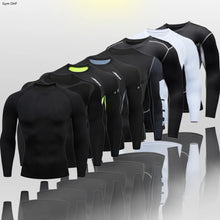 Load image into Gallery viewer, Gym Fitness T Shirt Men's Short Sleeve Summer Boxing Jersey Legging Men Rashguard Compression Pants Quick Dry Tight T-Shirts Men
